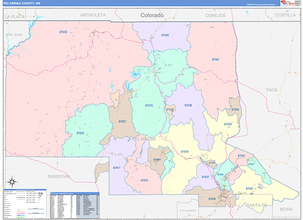 Rio Arriba County, NM Zip Code Map